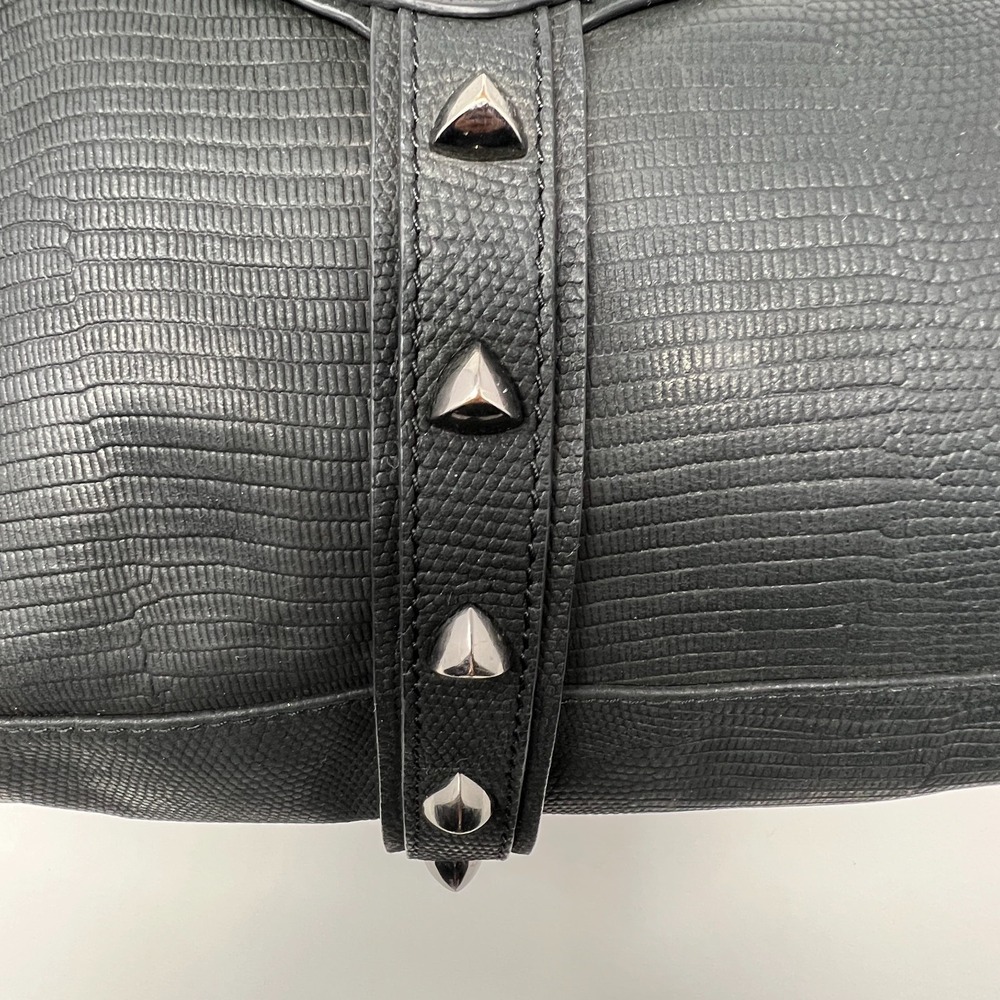 BOTKIER‎ Soft Black Leather TRIGGER Stud Satchel Shoulder Bag - Picture 6 of 11